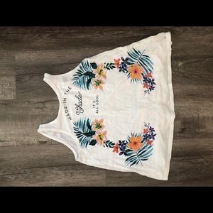 (child) Cute tank top with palm tree accents.